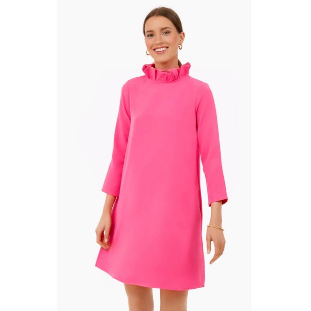 Tuckernuck Fuchsia Ruffle Collar Mini Dress
